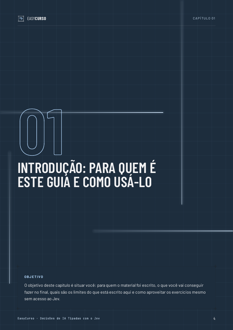 Página de amostra 2 do material Decisões de IA Tipadas com o Jev