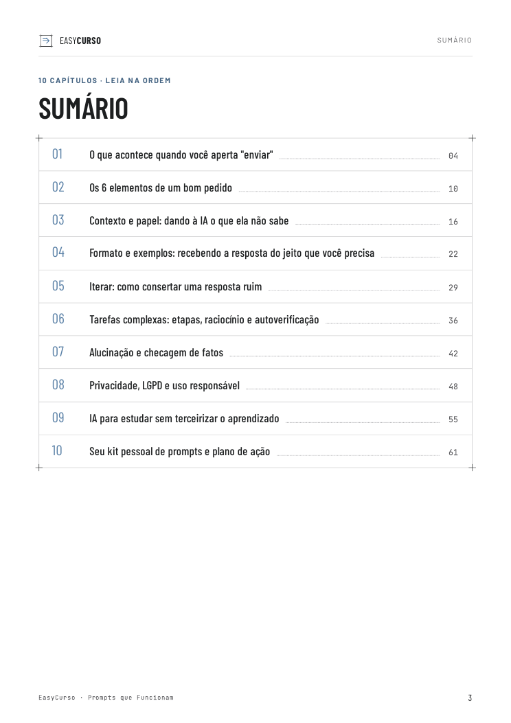 Página de amostra 1 do material Prompts que Funcionam