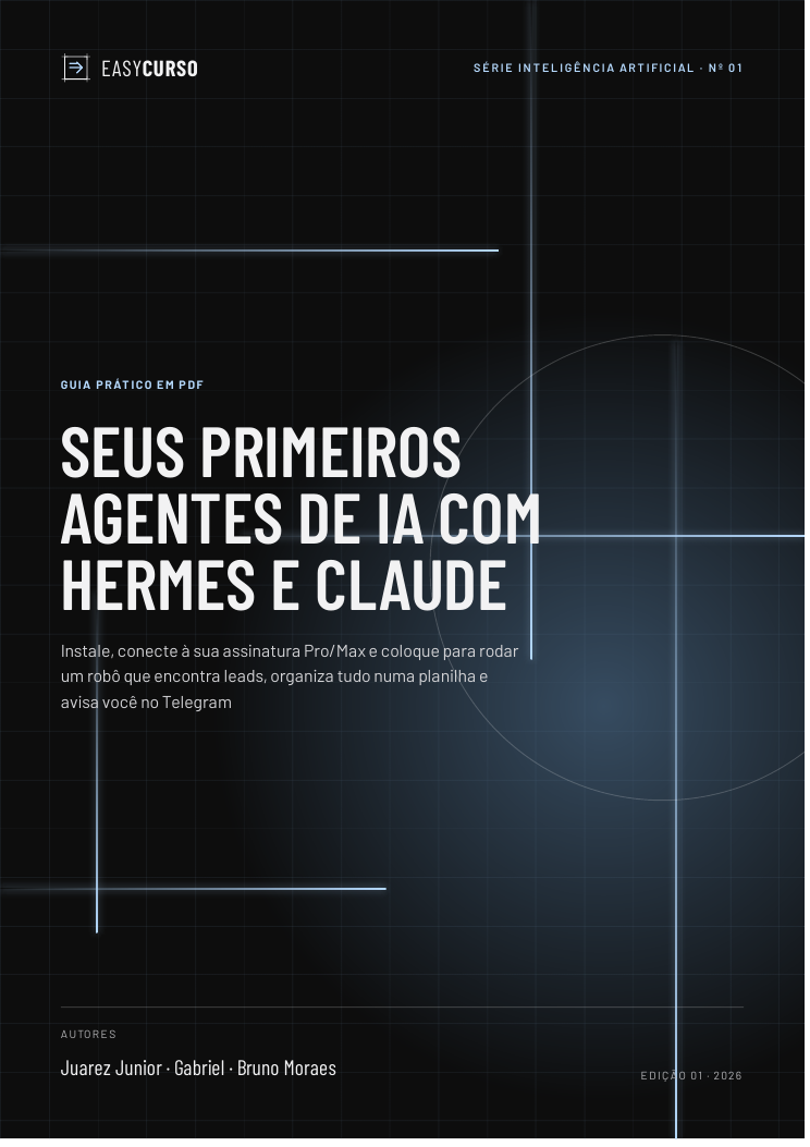 Capa do material Seus Primeiros Agentes de IA com Hermes e Claude